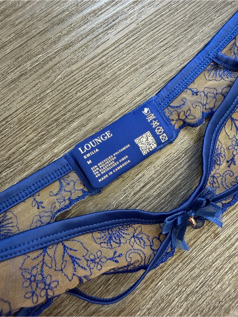 Lounge Lingerie Garter Belt in Royal Blue Size Medium - Picture 6 of 6